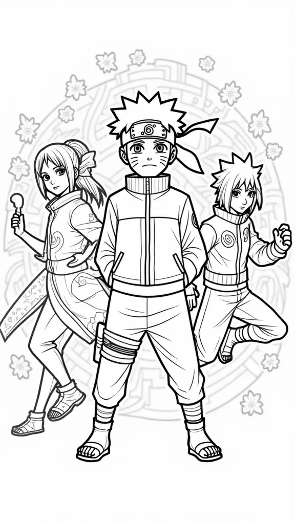 naruto characters coloring pages